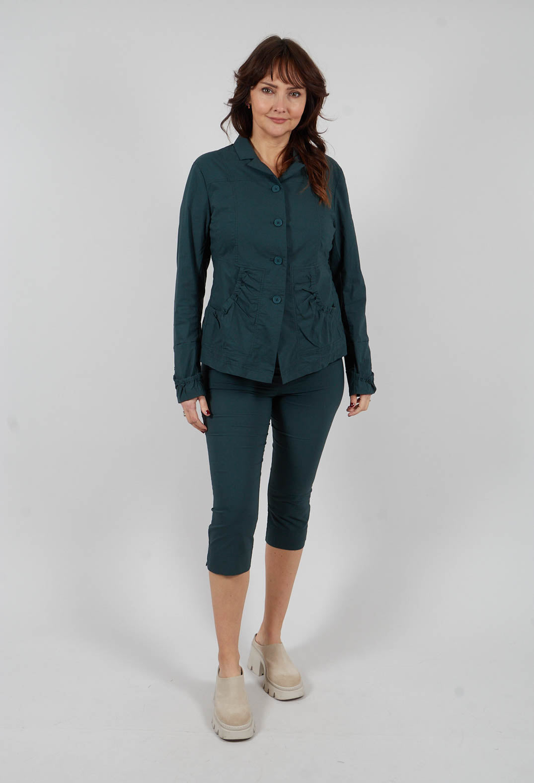 Slim Cropped Trousers in Tree - 3630108