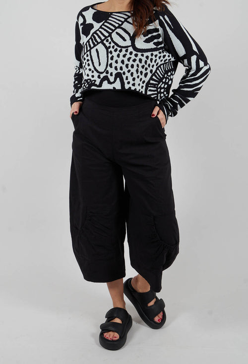 Pull On Balloon Trousers in Black - 3630109