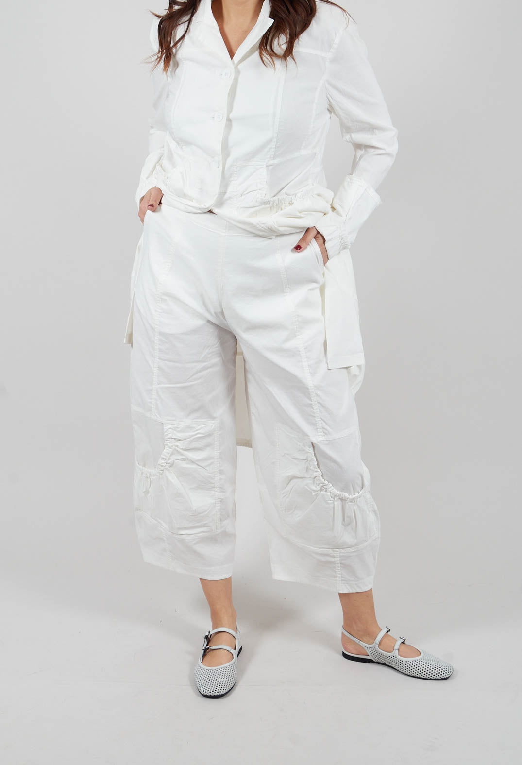 Pull On Balloon Trousers in Off White - 3630109