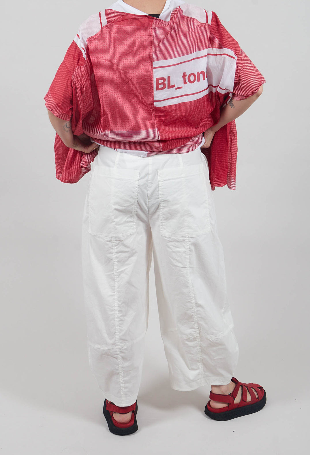Pull On Balloon Trousers in Off White - 3630109