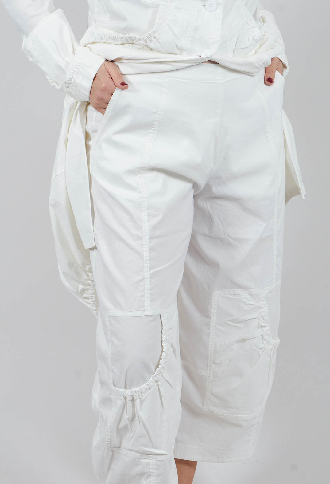 Pull On Balloon Trousers in Off White - 3630109