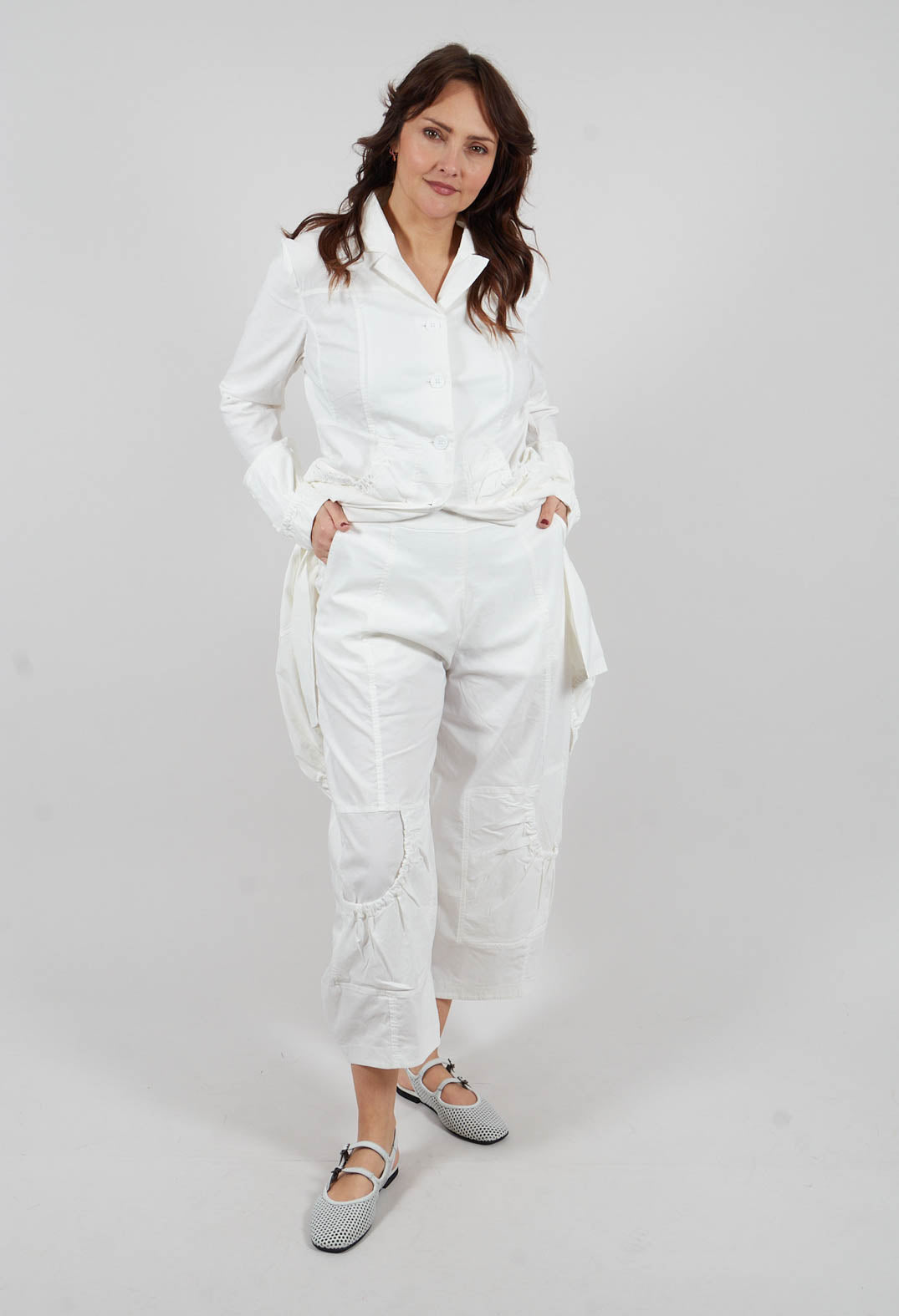 Pull On Balloon Trousers in Off White - 3630109