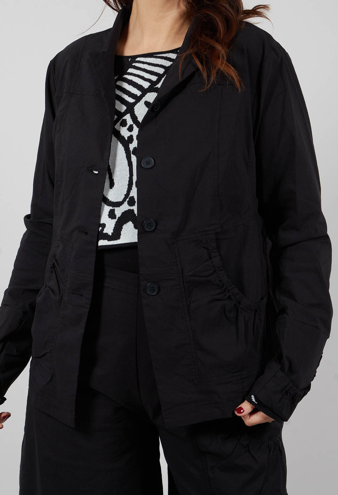 Button Up Jacket in Black - 3631110