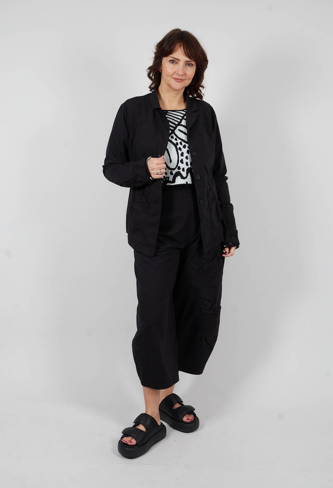 Button Up Jacket in Black - 3631110