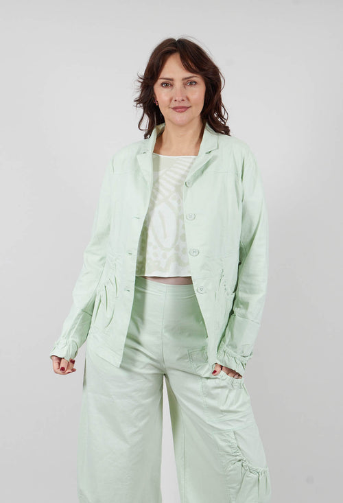 Button Up Jacket in Lime - 3631110