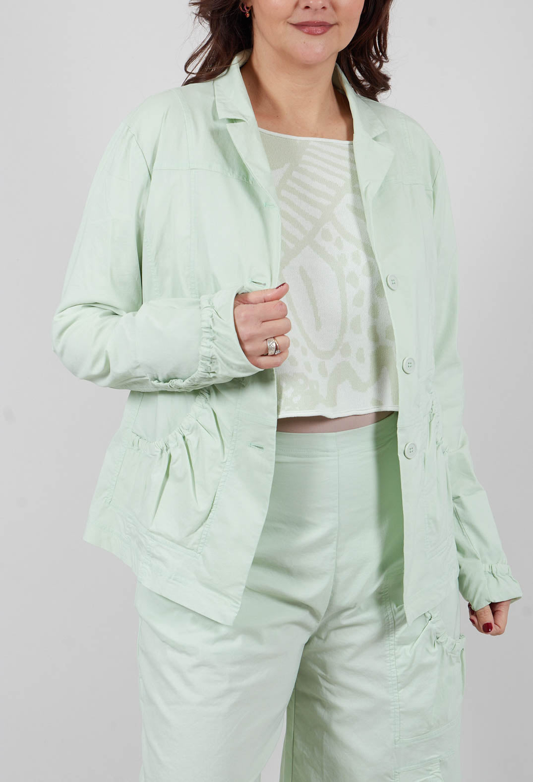 Button Up Jacket in Lime - 3631110