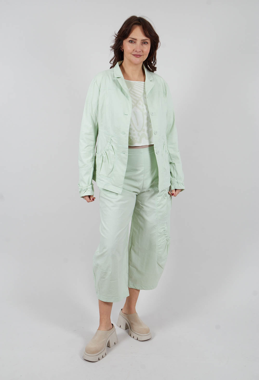 Button Up Jacket in Lime - 3631110