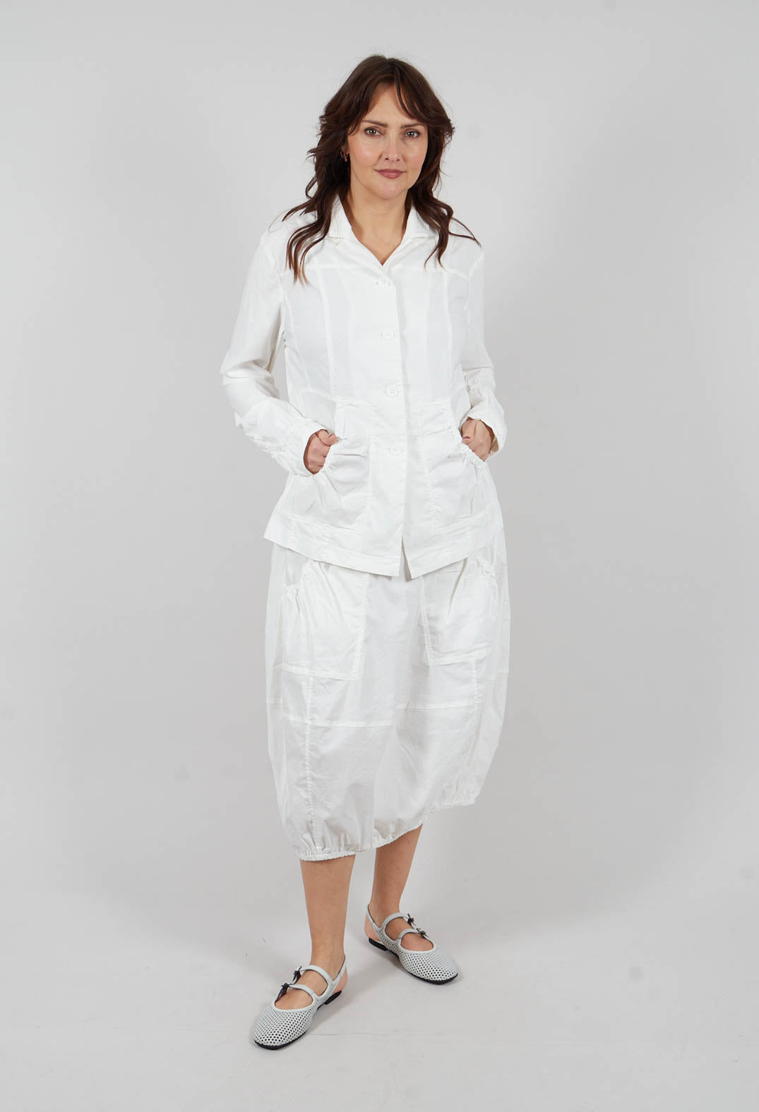 Button Up Jacket in Off White - 3631110