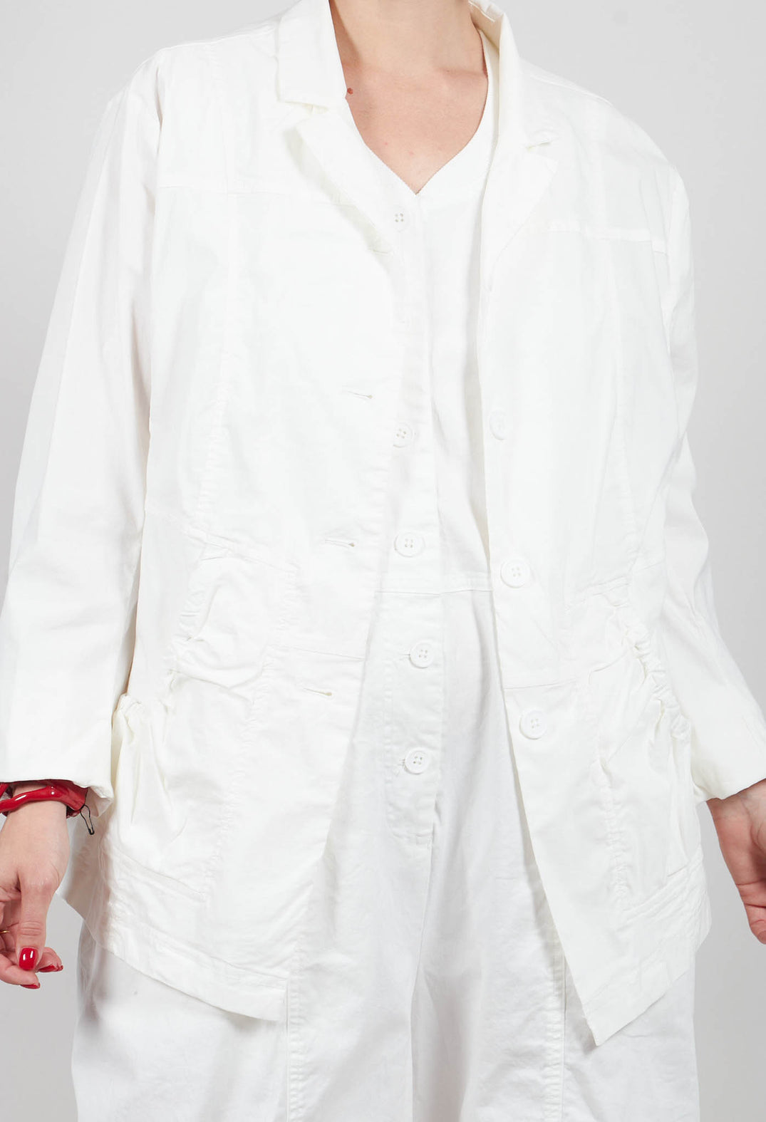 Button Up Jacket in Off White - 3631110