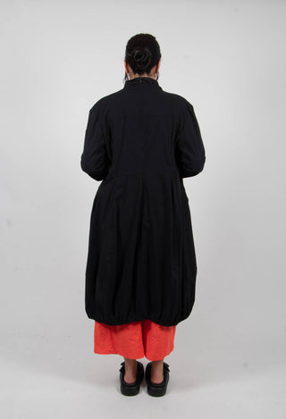 Tulip Hem Coat in Black - 3631211
