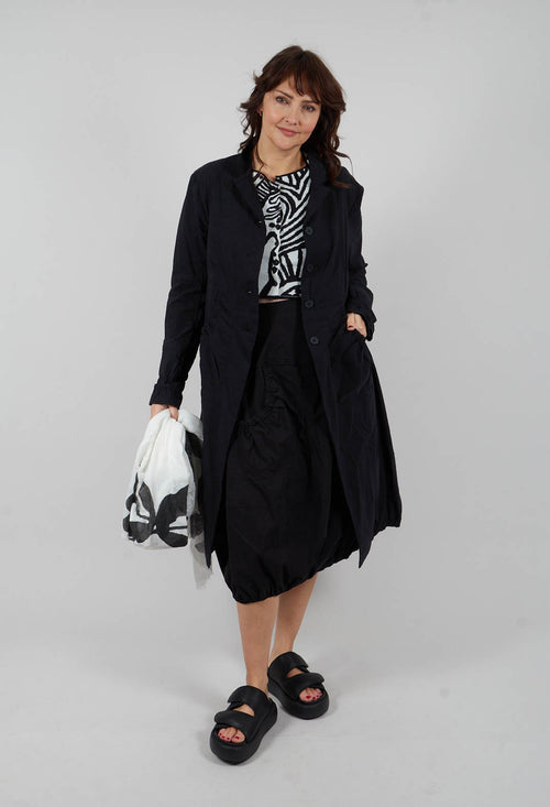 Tulip Hem Coat in Black - 3631211