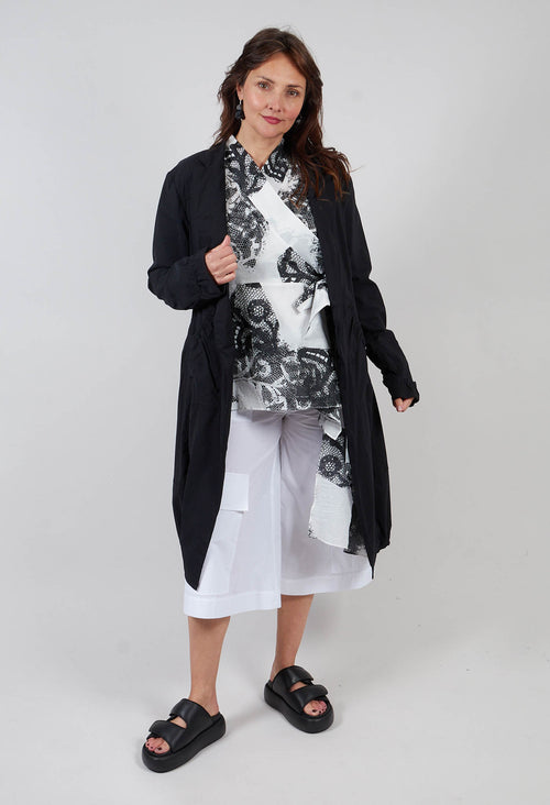 Tulip Hem Coat in Black - 3631211