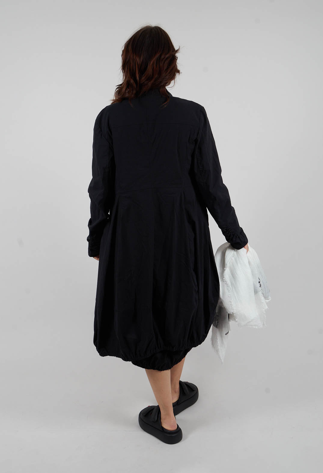 Tulip Hem Coat in Black - 3631211