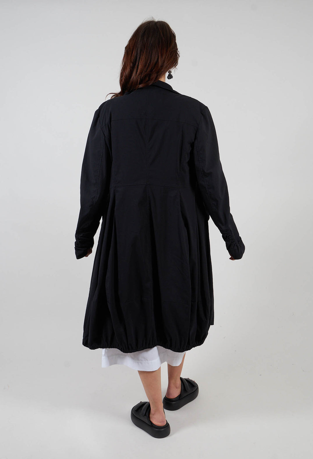 Tulip Hem Coat in Black - 3631211