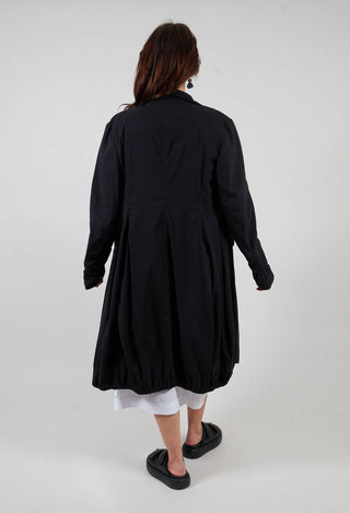 Tulip Hem Coat in Black - 3631211