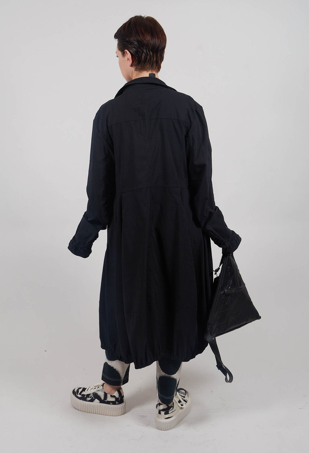 Tulip Hem Coat in Black - 3631211