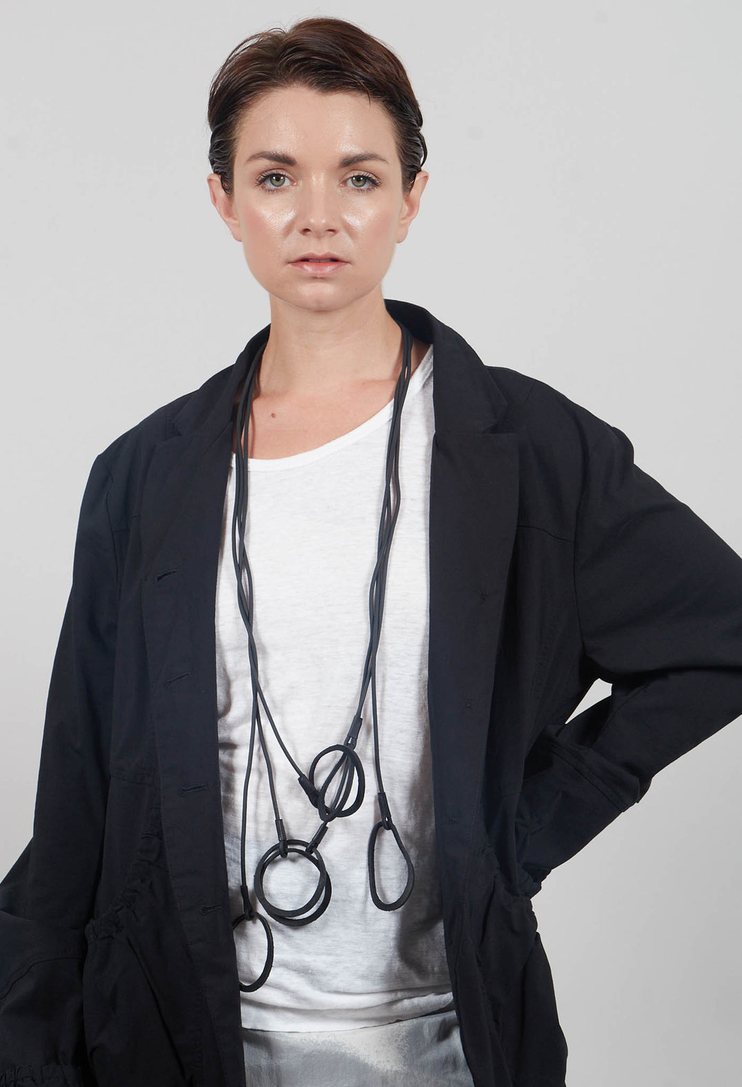 Tulip Hem Coat in Black - 3631211