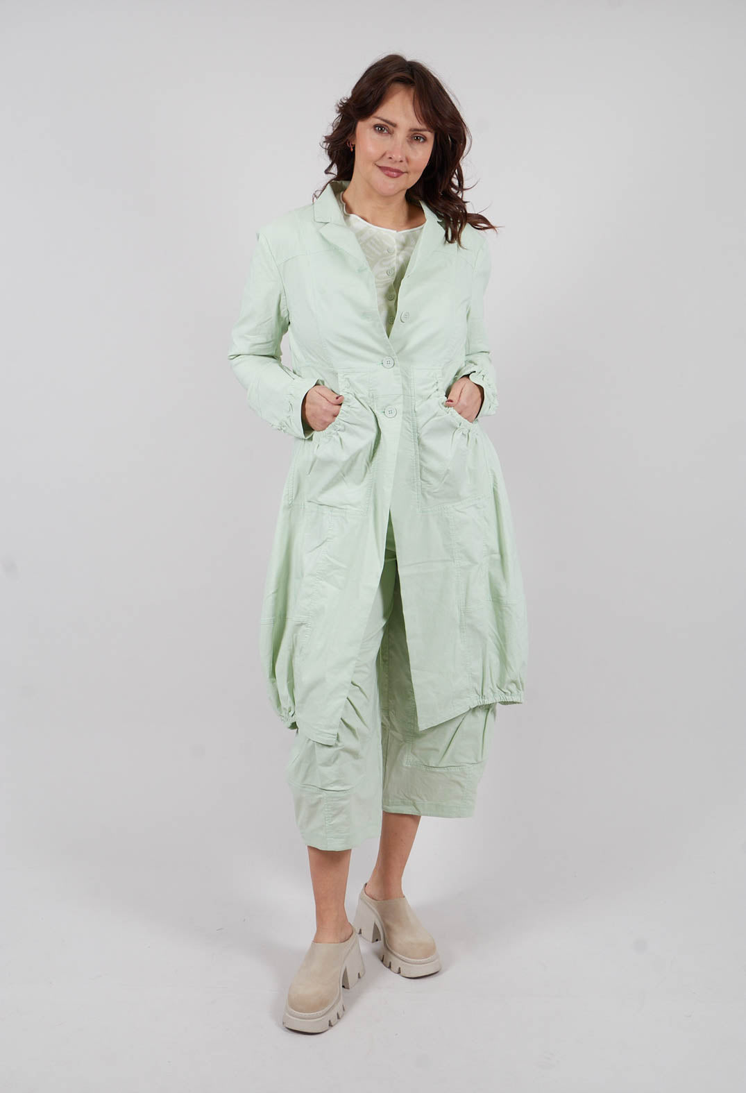 Tulip Hem Coat in Lime - 3631211