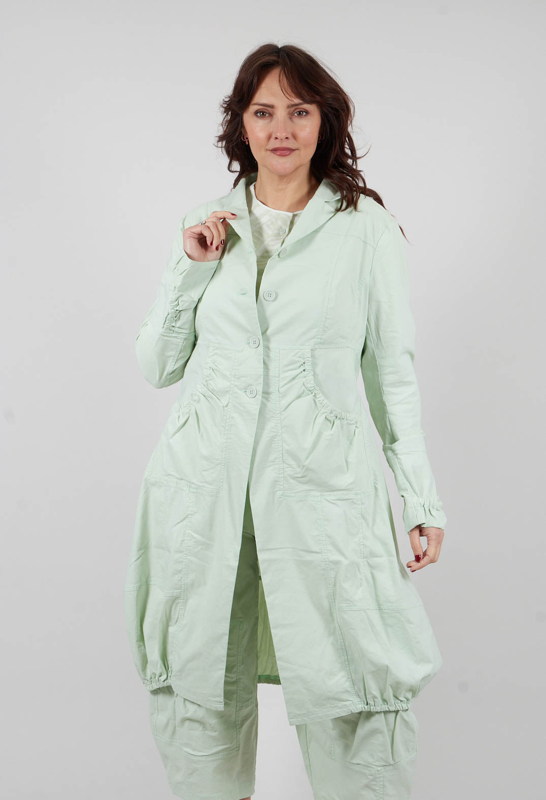 Tulip Hem Coat in Lime - 3631211