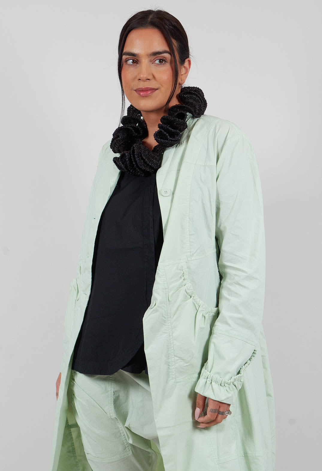Tulip Hem Coat in Lime - 3631211