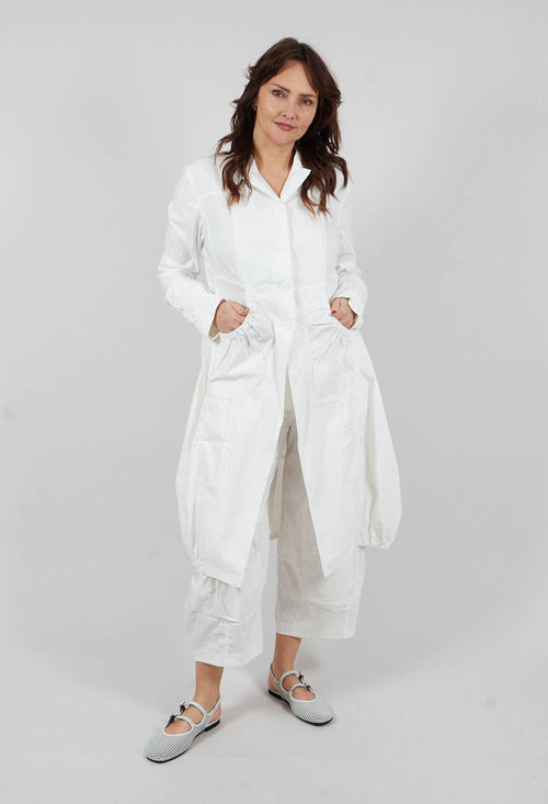 Tulip Hem Coat in Off White - 3631211