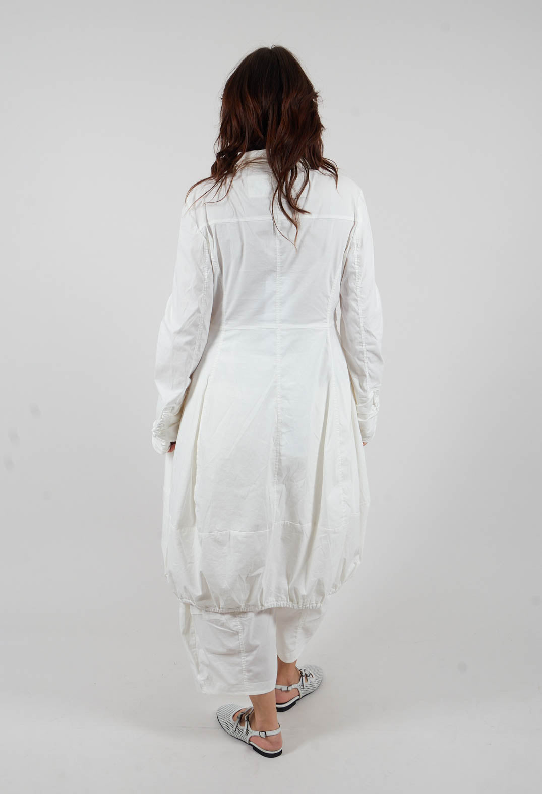 Tulip Hem Coat in Off White - 3631211