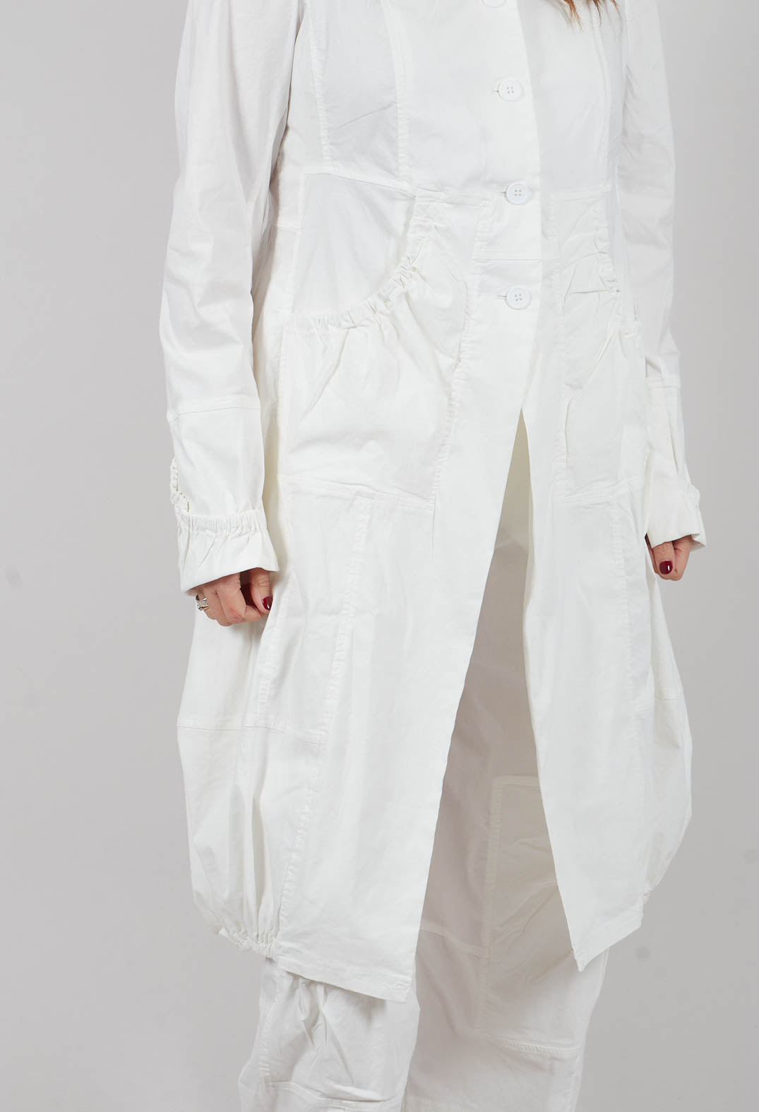 Tulip Hem Coat in Off White - 3631211