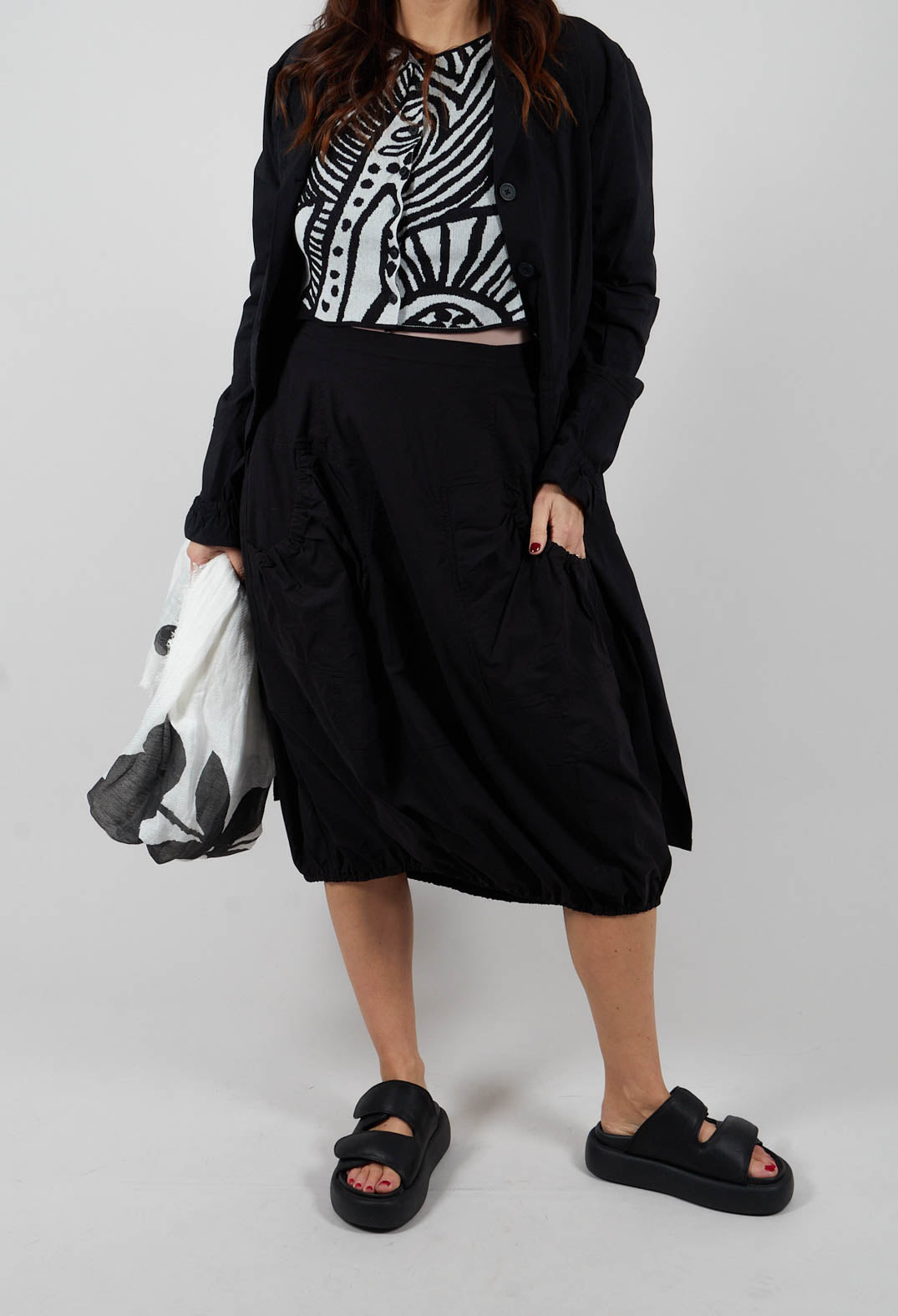 Pull On Balloon Skirt in Black - 3630312