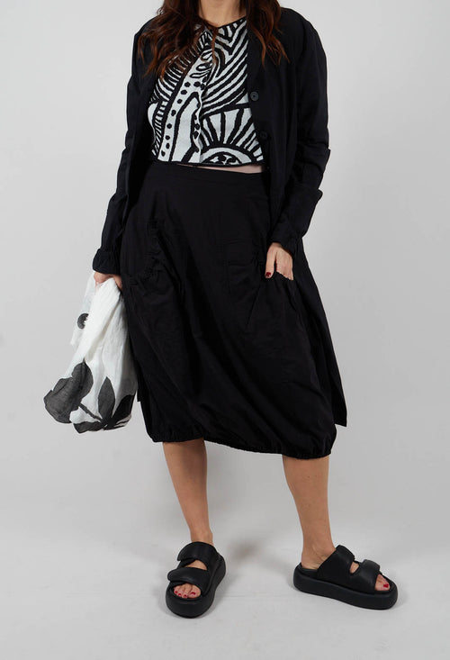 Pull On Balloon Skirt in Black - 3630312