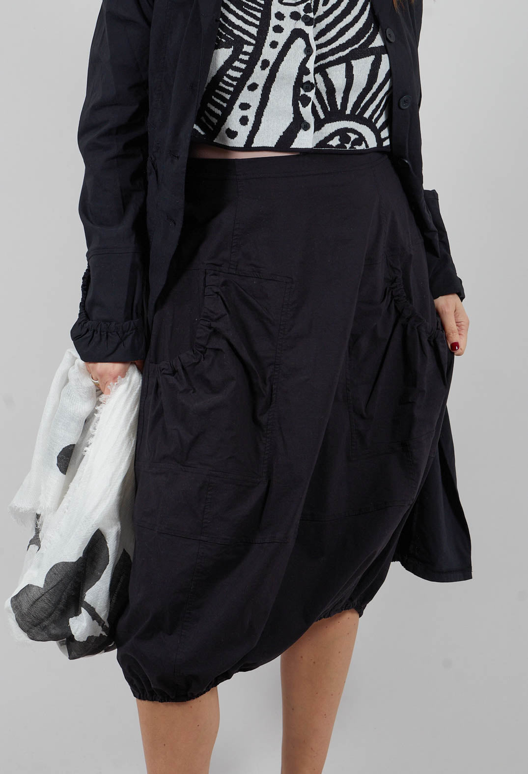 Pull On Balloon Skirt in Black - 3630312