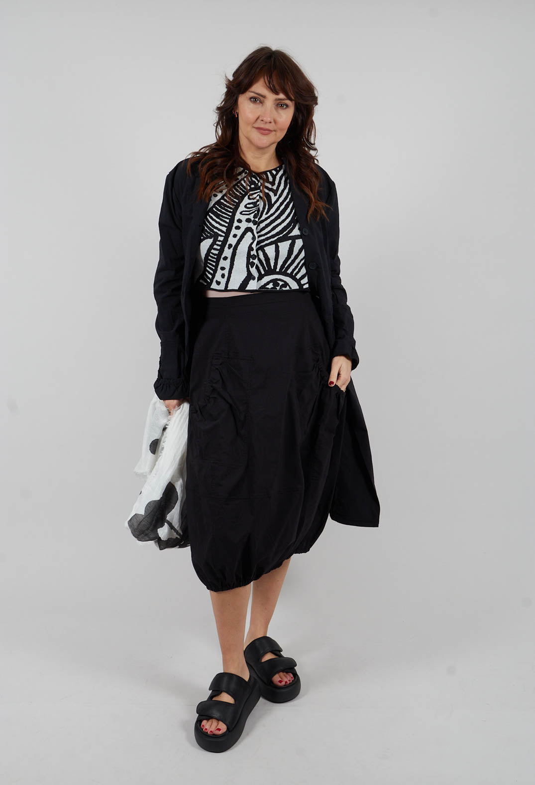 Pull On Balloon Skirt in Black - 3630312