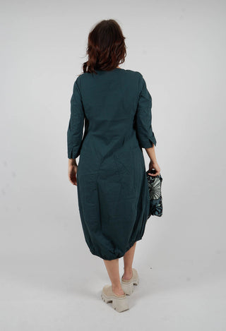 Cropped Sleeve Balloon Dress in Tree - 3630915