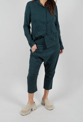 Slim Leg Drop Crotch Trousers in Tree - 3630116