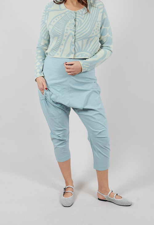 Slim Leg Drop Crotch Trousers in Mint - 3630116