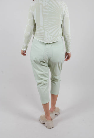 Slim Leg Drop Crotch Trousers in Lime - 3630116