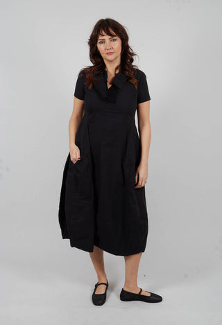 Feature Neckline Dress in Black - 3630917