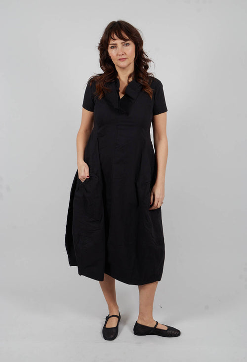 Feature Neckline Dress in Black - 3630917