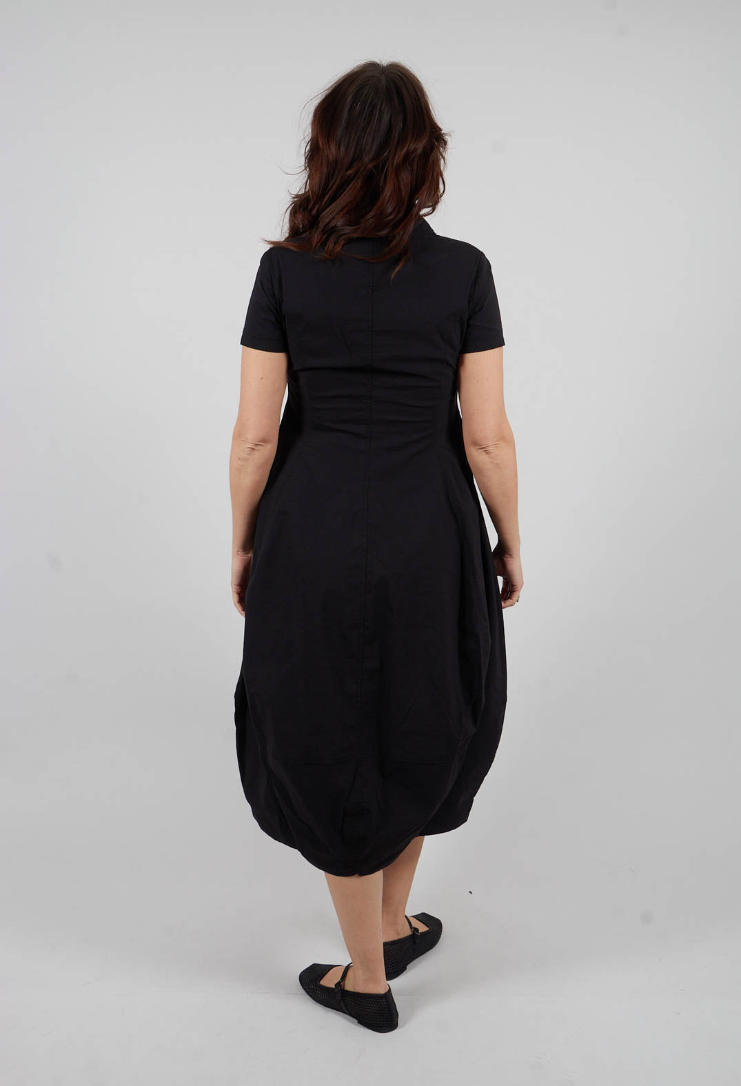 Feature Neckline Dress in Black - 3630917