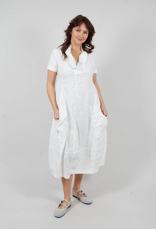 Feature Neckline Dress in Off White - 3630917