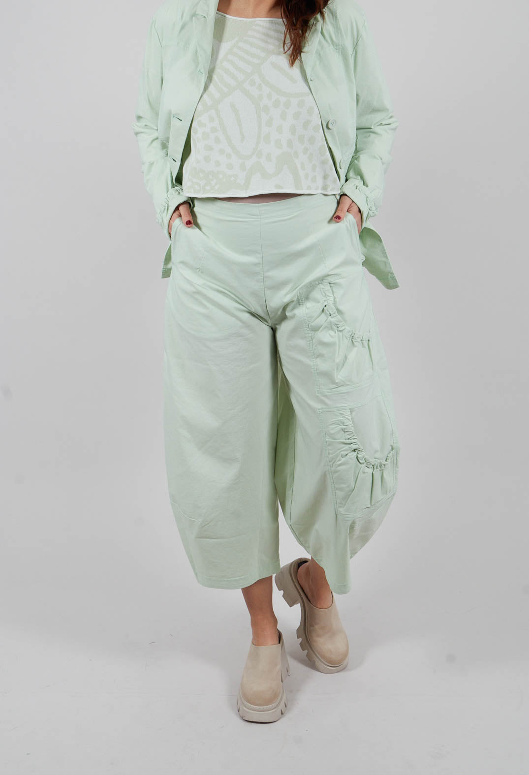 Trousers with Feature Pockets in Lime - 3630118