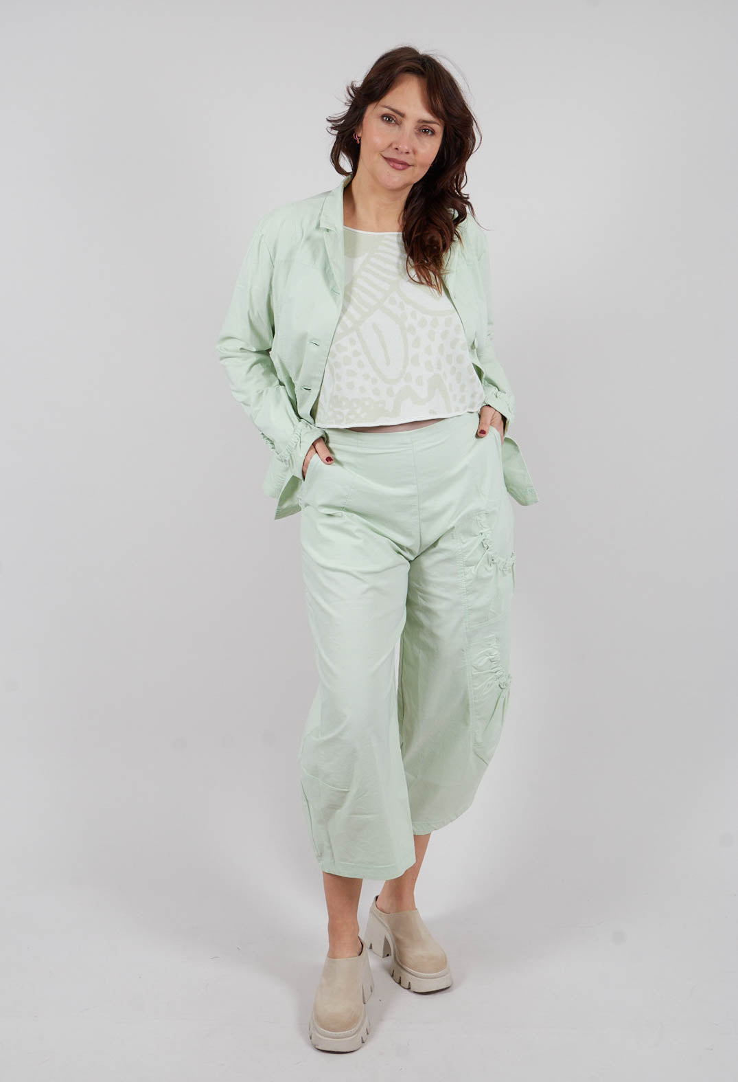 Trousers with Feature Pockets in Lime - 3630118