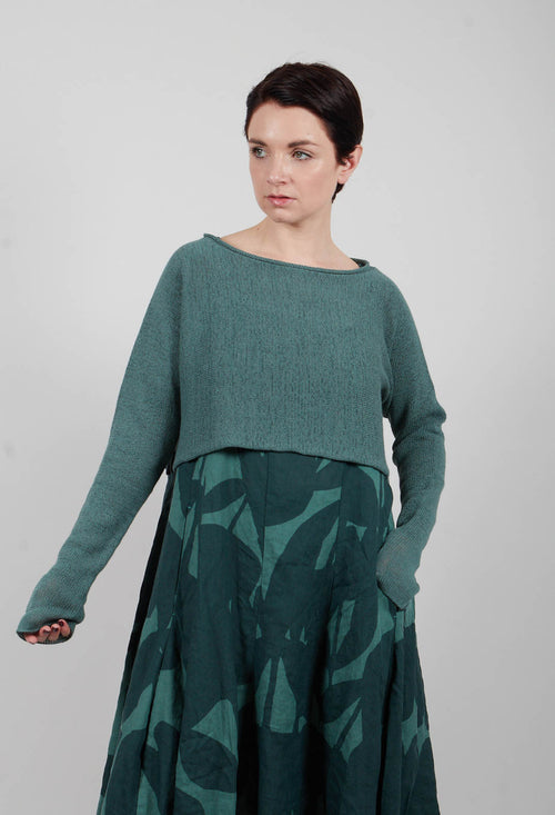 Cropped Pullover in Grass - 3720706