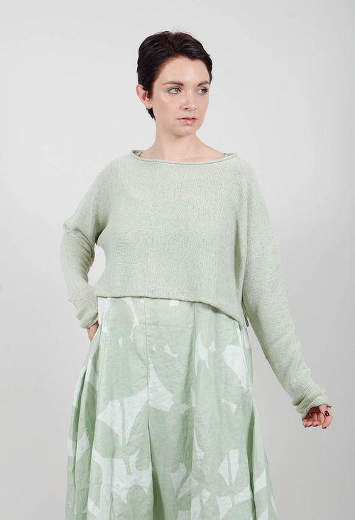 Cropped Pullover in Lime - 3720706