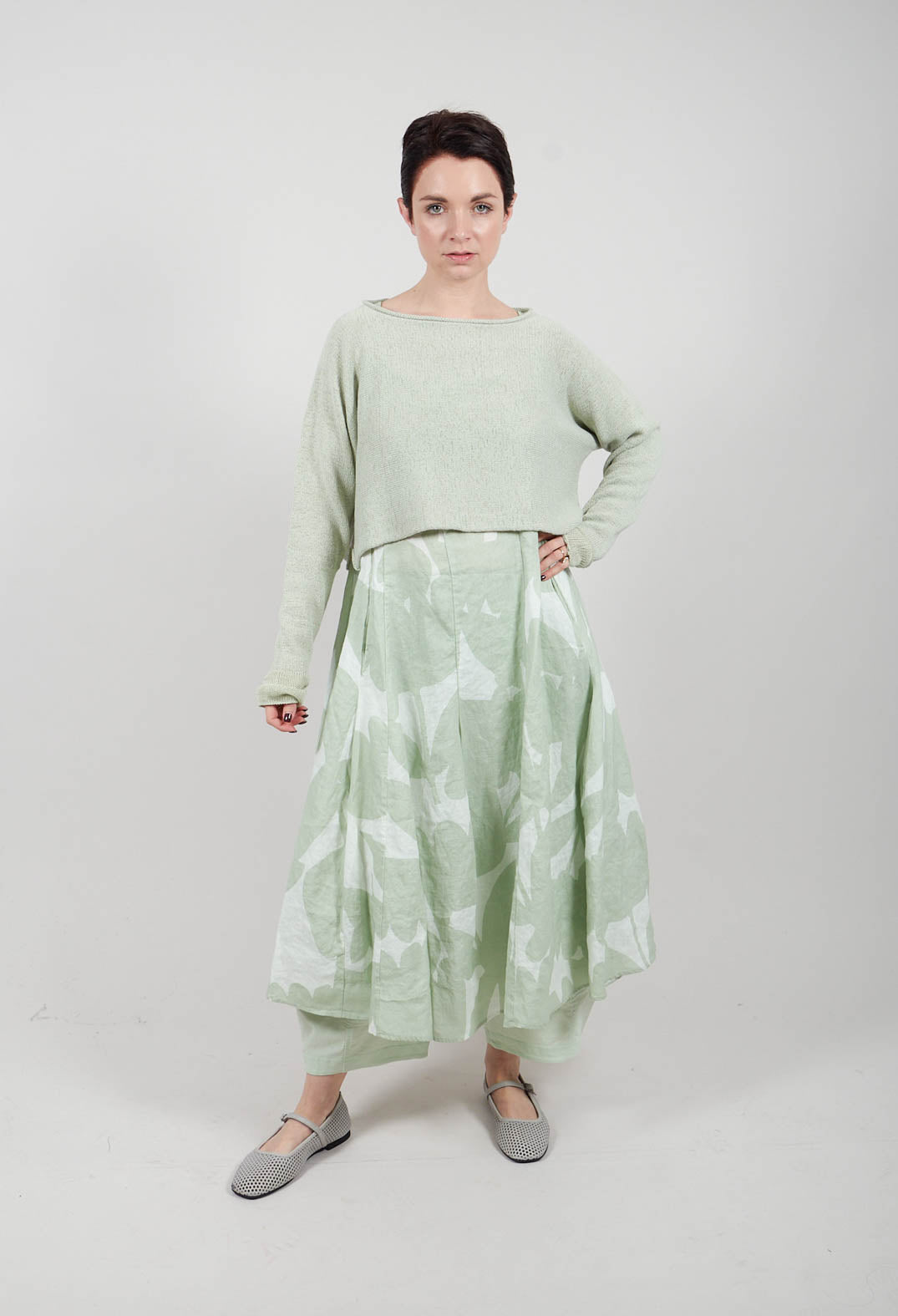 Cropped Pullover in Lime - 3720706
