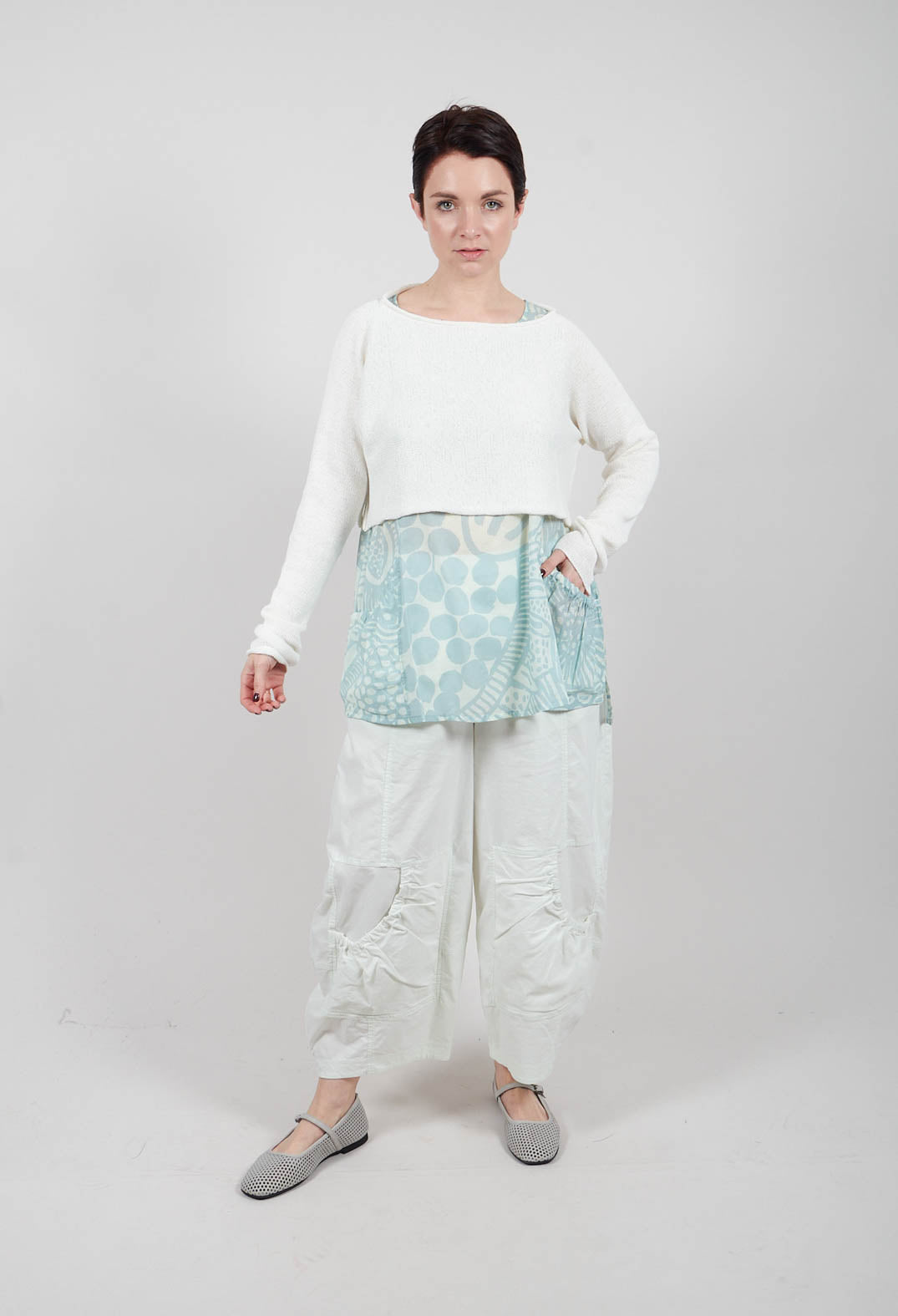 Cropped Pullover in Off White - 3720706