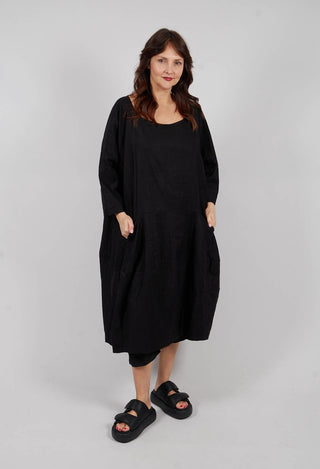 Curved Seam Dress in Black - 3830906