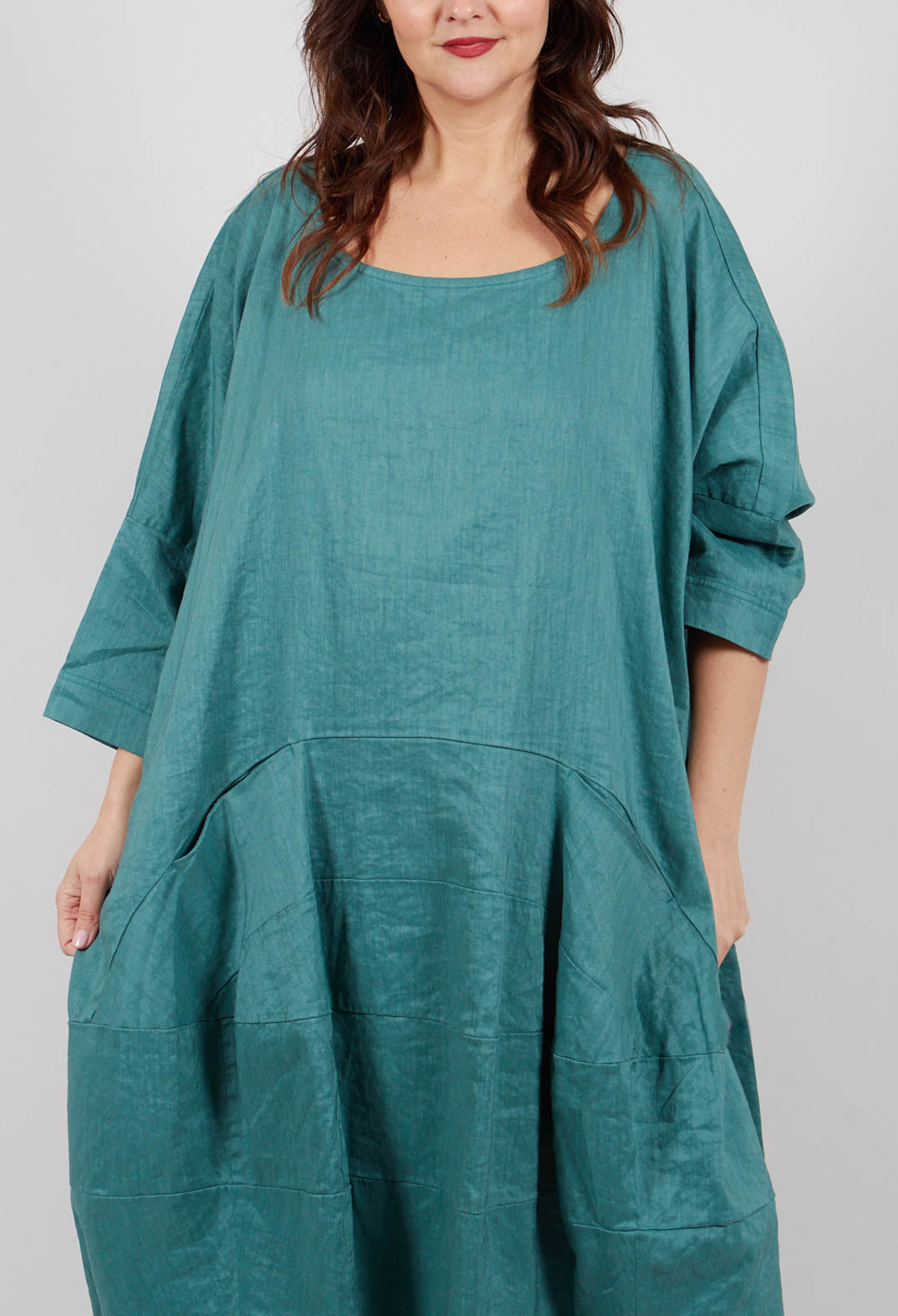 Curved Seam Dress in Grass - 3830906