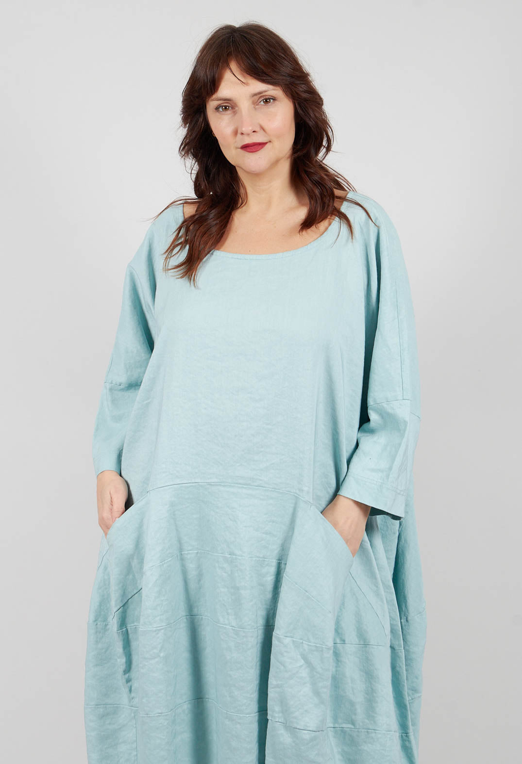 Curved Seam Dress in Mint - 3830906