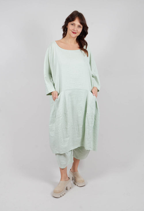 Curved Seam Dress in Lime - 3830906