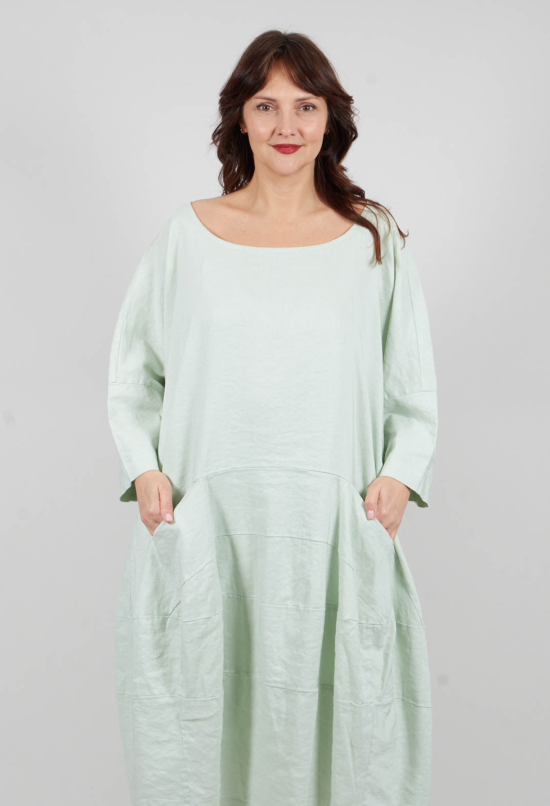 Curved Seam Dress in Lime - 3830906
